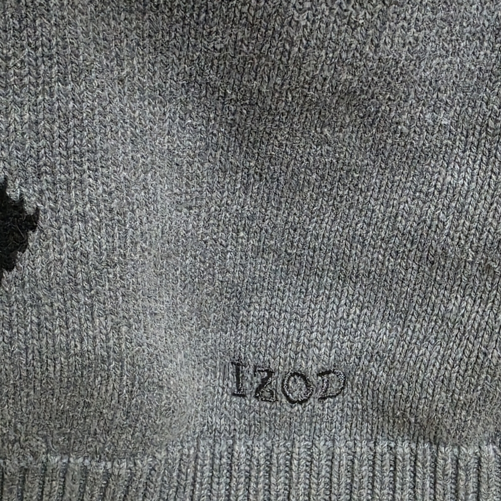 Izod Golf Argyle Cotton Grey Black White Sweater XL - Picture 6 of 6